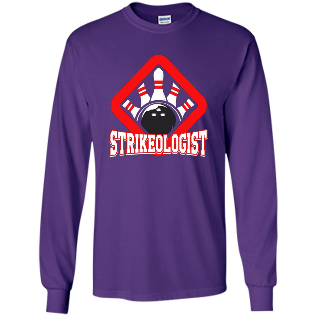 Strikeologist Bowling T-shirt For Bowling Lover Purple