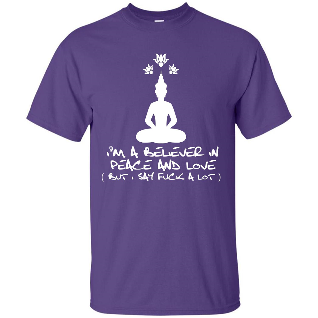 Buddhist T-shirt I'm A Believer In Peace And Love T-shirt Purple