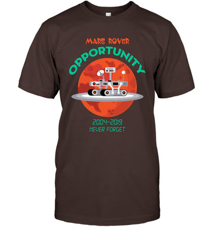 Mars Rover Opportunity Never Forget Shirt T-Shirt T-Shirt Dark Chocolate