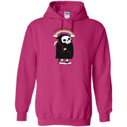 Grin Reaper Rainbow T-shirt Heliconia