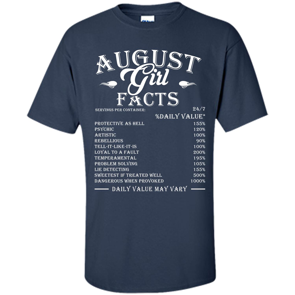 August Girl Facts T-shirt Navy