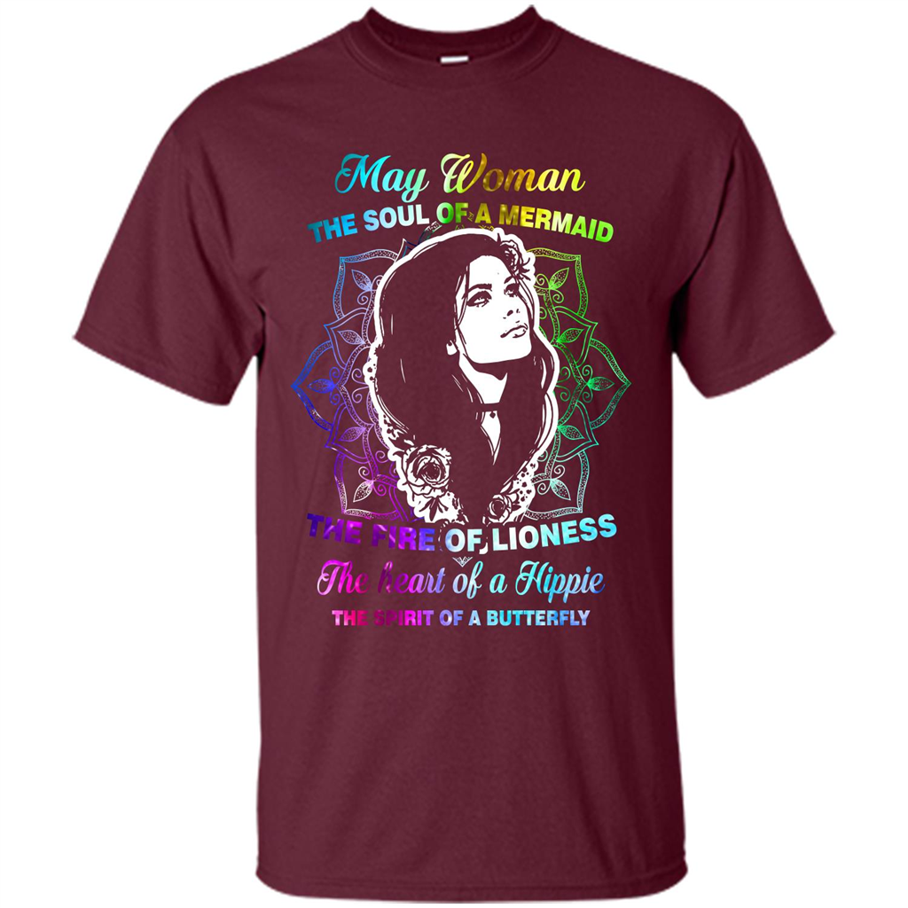 May Woman T-shirt The Heart Of A Hippie Maroon