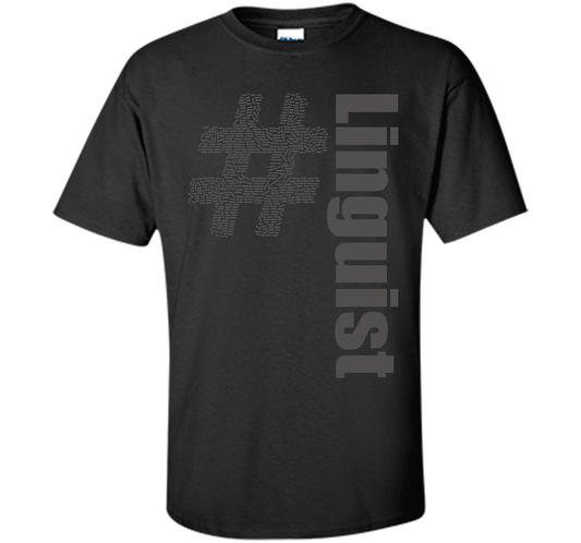 Linguist Hashtag: List of world languages shirt Black