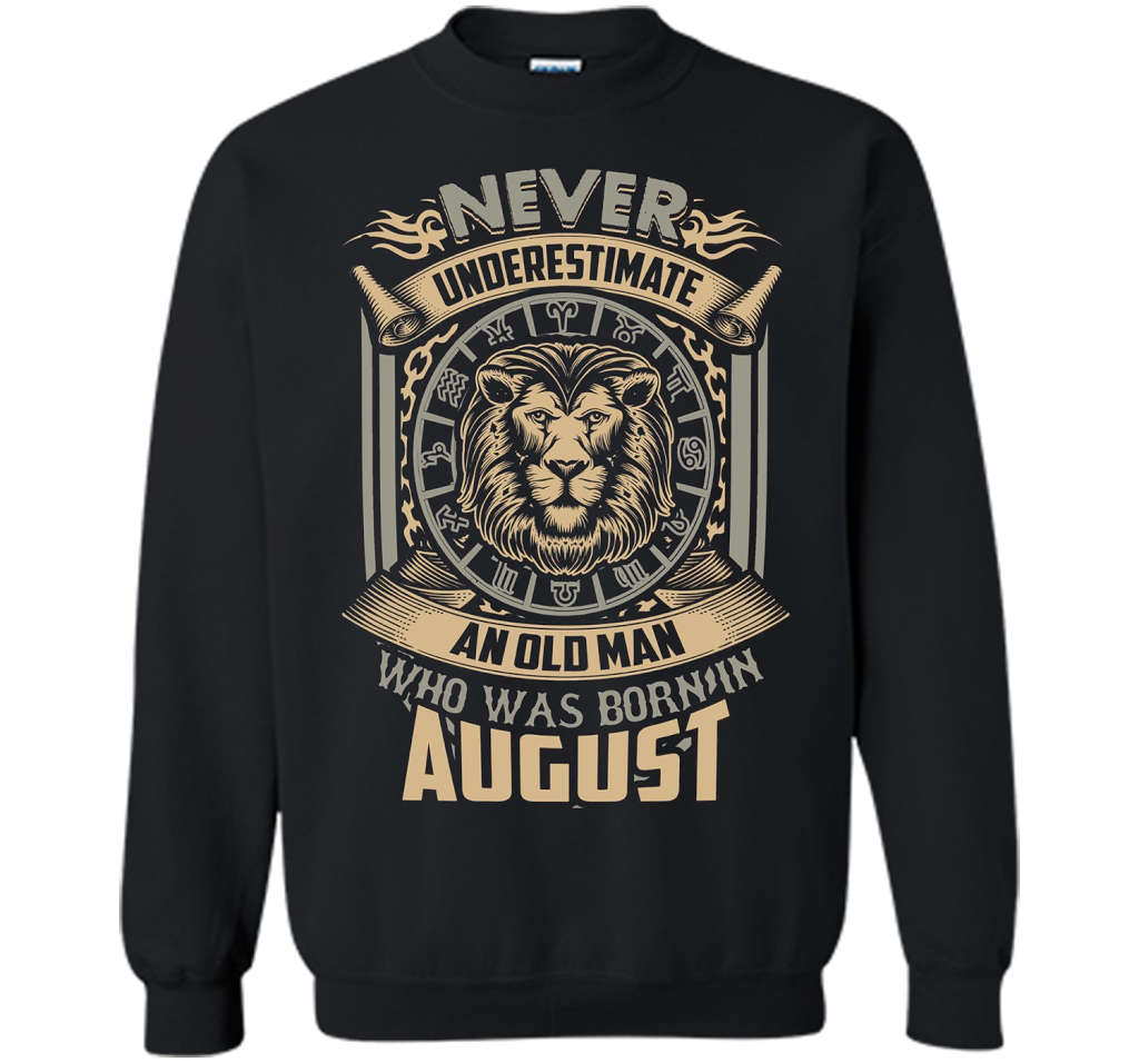 August T-shirt Old Man Born In August Black