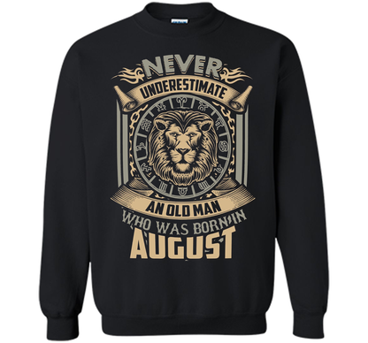 August T-shirt Old Man Born In August Black