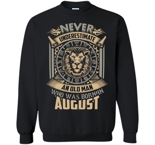 August T-shirt Old Man Born In August Black