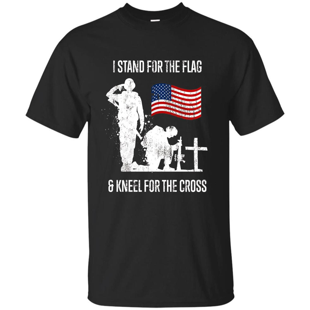 I Stand For The Flag And Kneel For The Cross T-shirt Black