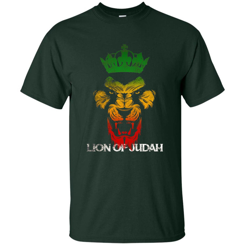 Lion Of Judah Rasta Reggae Roots T-shirt Forest Green