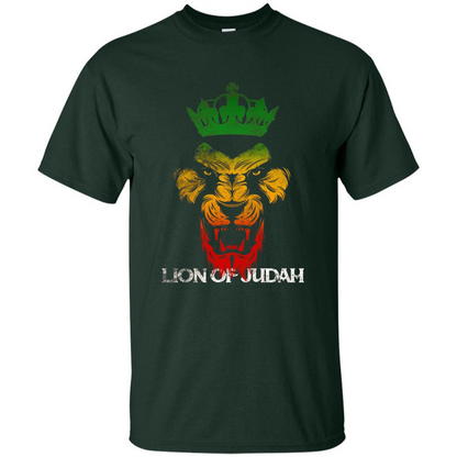 Lion Of Judah Rasta Reggae Roots T-shirt Forest Green