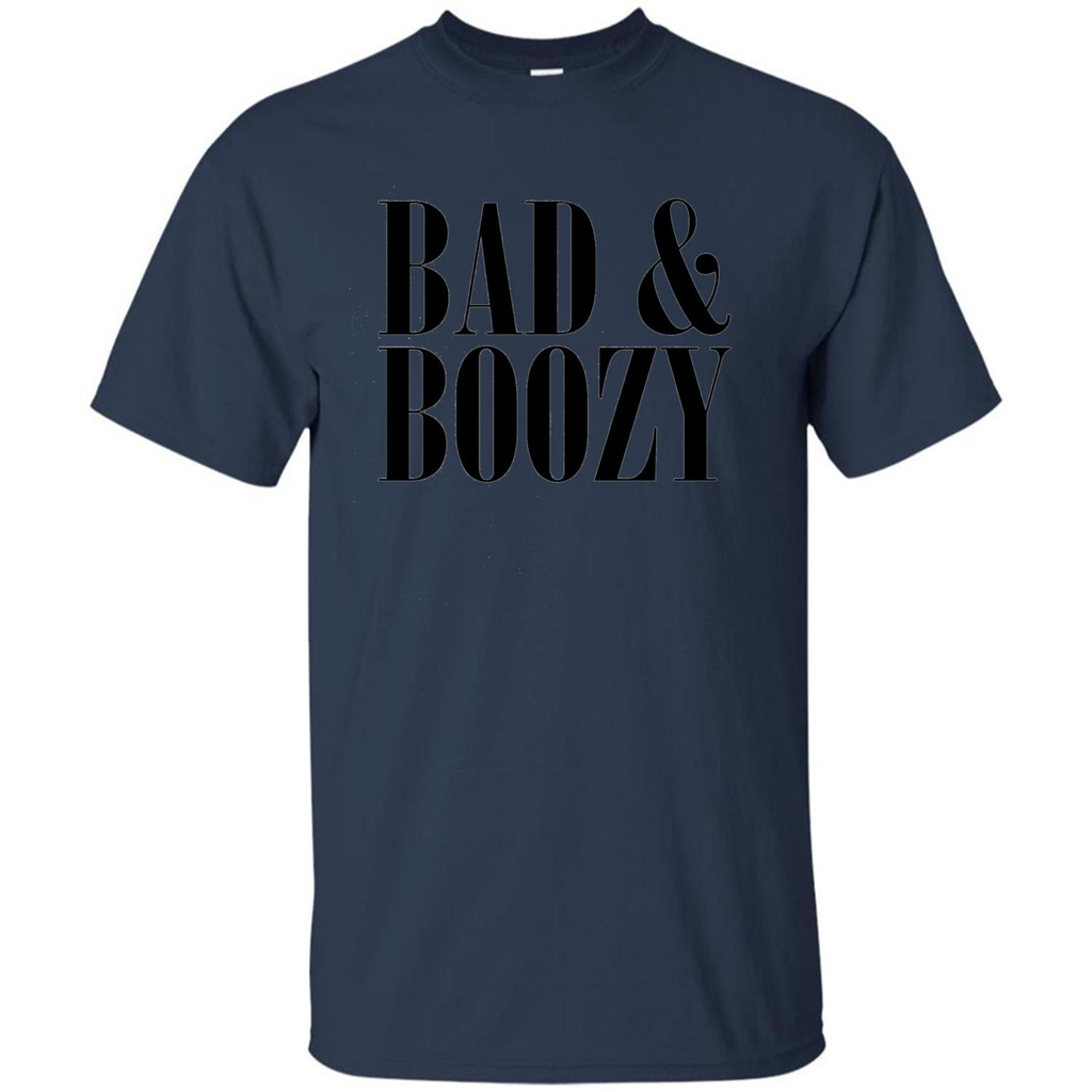 Bad And Boozy T-shirt Summer Beer Funny T-shirt Navy