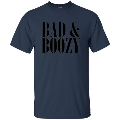 Bad And Boozy T-shirt Summer Beer Funny T-shirt Navy