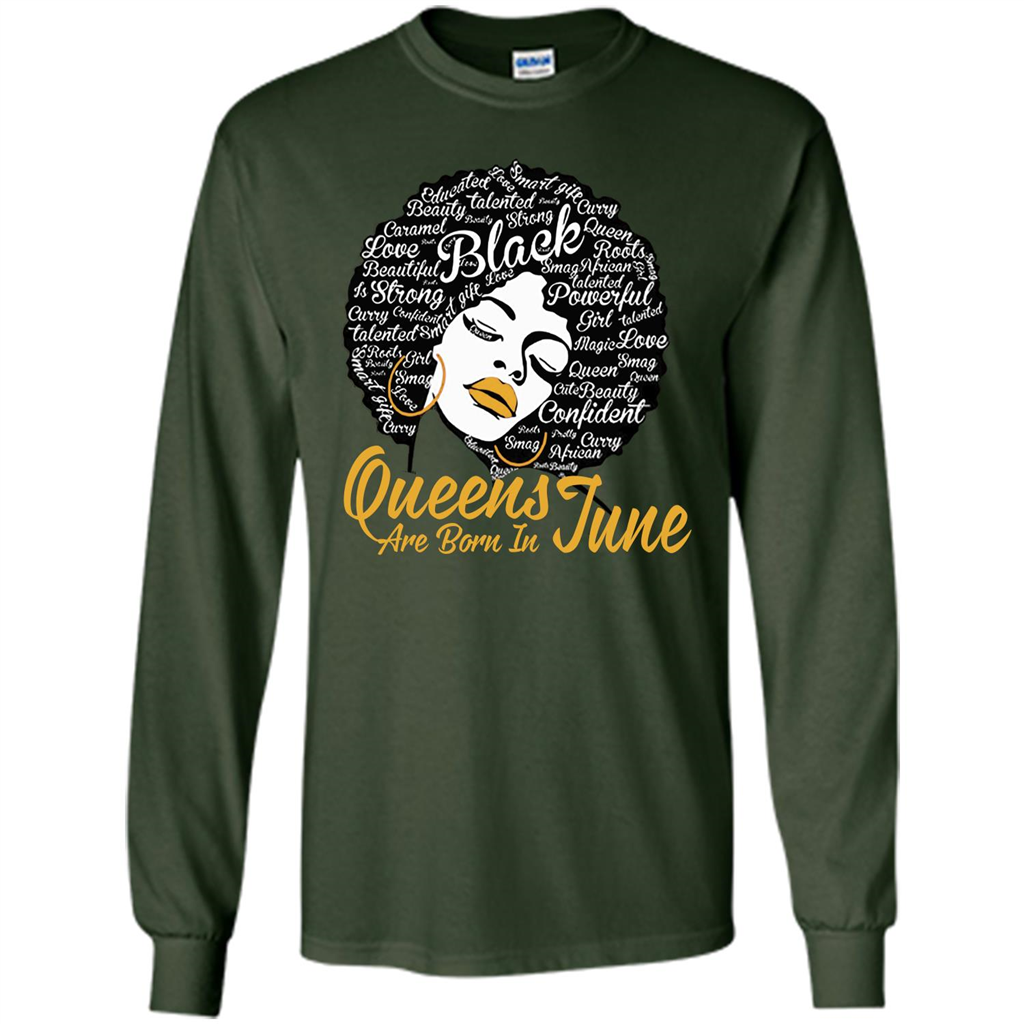 Queen Are Born In June T-shirt Forest Green
