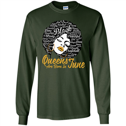 Queen Are Born In June T-shirt Forest Green