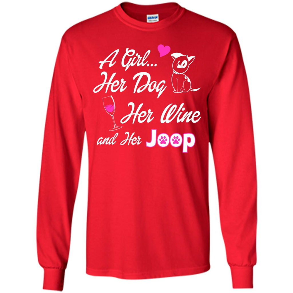 Dog T-shirt A Girl Her Dog Her Wine And Her Joop T-shirt Red