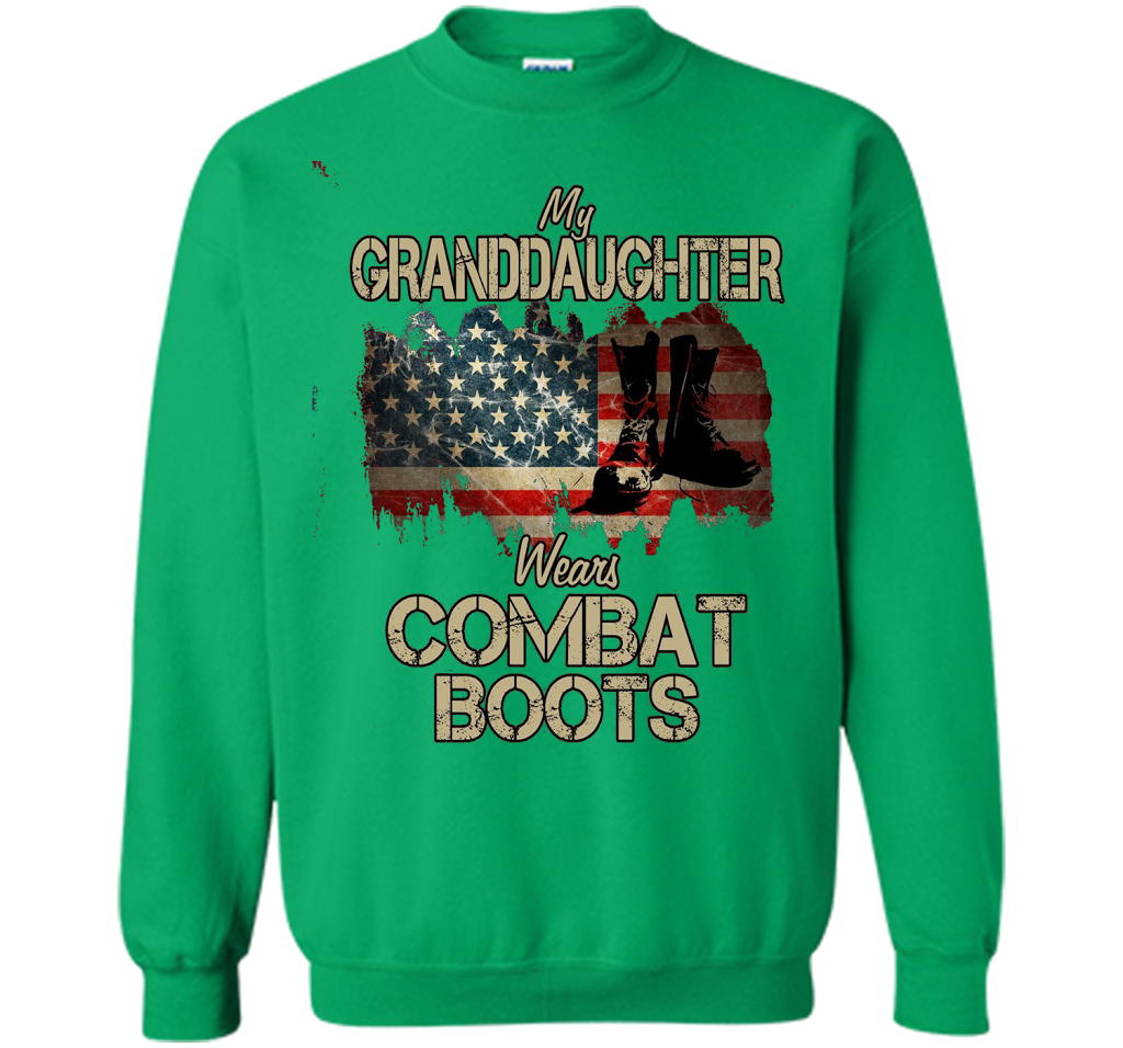 Combat Boots Soldier Granddaughter premium tee t-shirt Irish Green