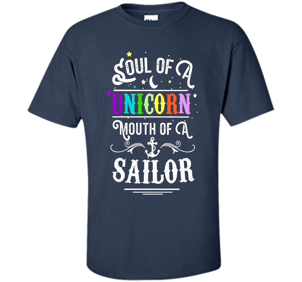 Soul Of A Unicorn Mouth Of A Sailor T-shirt Navy