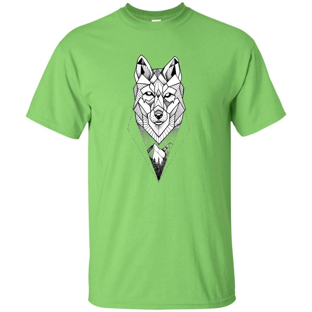 Wolf Moon Mountain Dreamcatcher Bohemian Spirit T-shirt Lime