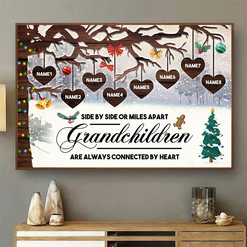 Grandchildren Always Close To The Heart - Gift For Grandparents - Christmas Personalized Custom Poster