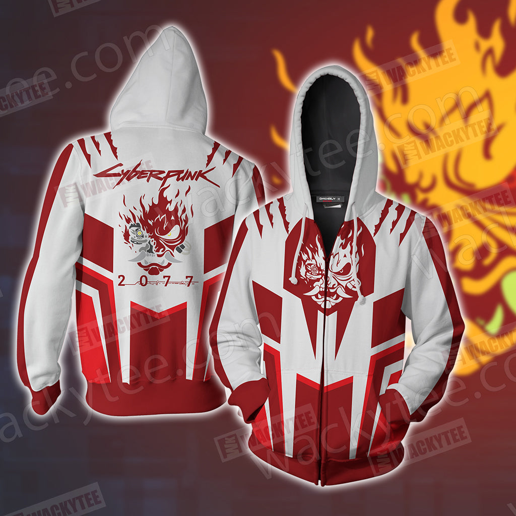 Cyberpunk 2077 Unisex Zip Up Hoodie Jacket 4XL