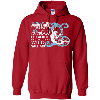 This August Girl Dreams Of The Ocean Late At Night T-shirt Red