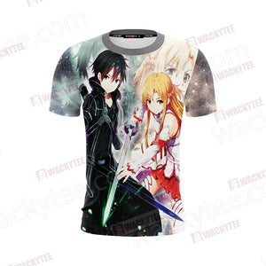 Sword Art Online Kirito And Asuna Unisex 3D T-shirt