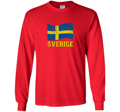 Swedish Flag, Sverige Souvenir Vintage T-Shirt t-shirt Red