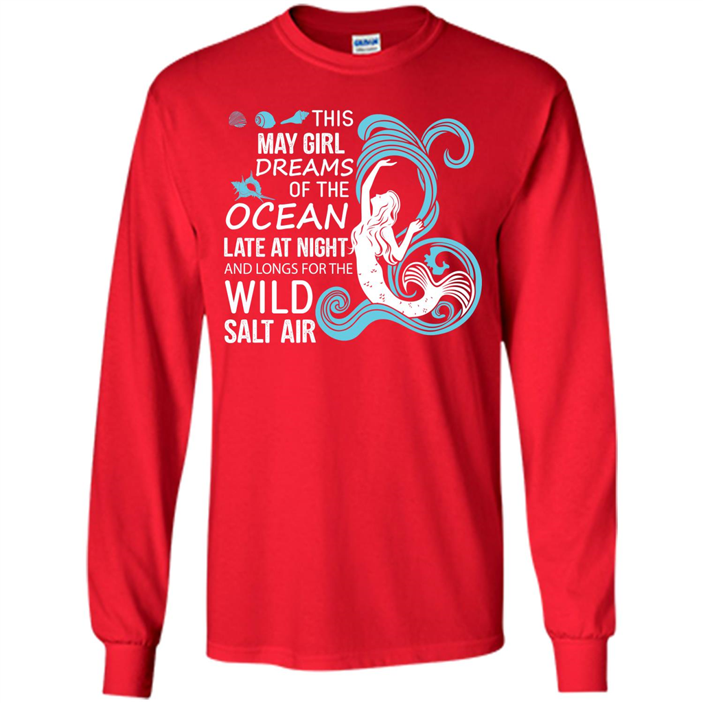 This May Girl Dreams Of The Ocean Late At Night T-shirt Red