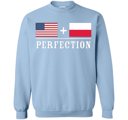 American + Polish = Perfection Flag T-Shirt shirt Light Blue
