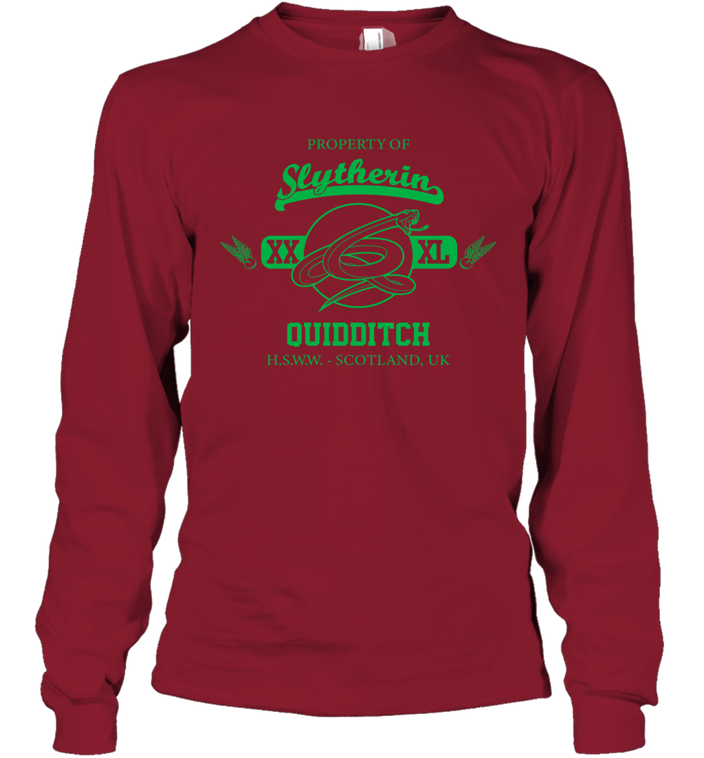 Property Of Slytherin Quidditch Harry Potter Long Sleeve T-Shirt Long Sleeve T-Shirt Cardinal Red