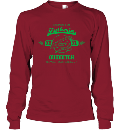Property Of Slytherin Quidditch Harry Potter Long Sleeve T-Shirt Long Sleeve T-Shirt Cardinal Red