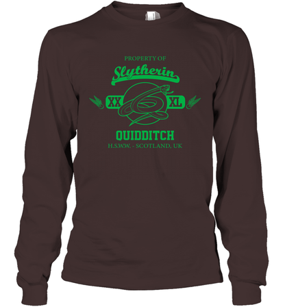 Property Of Slytherin Quidditch Harry Potter Long Sleeve T-Shirt Long Sleeve T-Shirt Dark Chocolate
