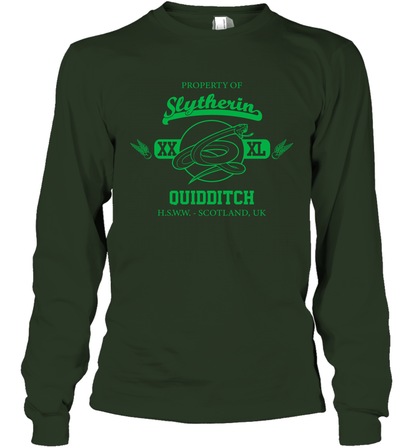 Property Of Slytherin Quidditch Harry Potter Long Sleeve T-Shirt Long Sleeve T-Shirt Forest Green