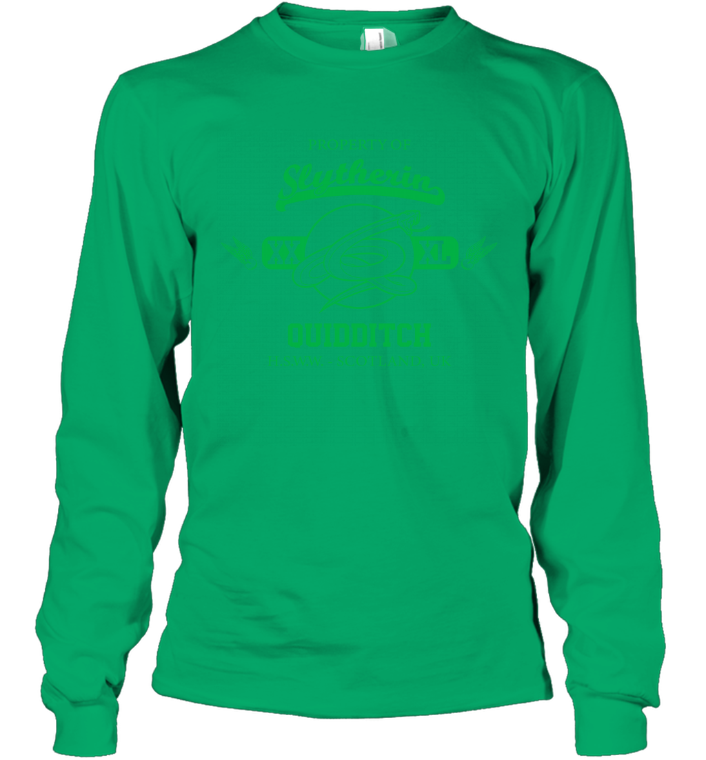 Property Of Slytherin Quidditch Harry Potter Long Sleeve T-Shirt Long Sleeve T-Shirt Irish Green