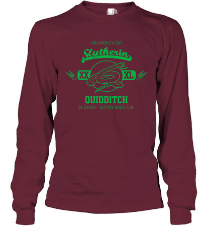 Property Of Slytherin Quidditch Harry Potter Long Sleeve T-Shirt Long Sleeve T-Shirt Maroon