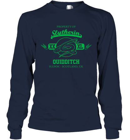 Property Of Slytherin Quidditch Harry Potter Long Sleeve T-Shirt Long Sleeve T-Shirt Navy