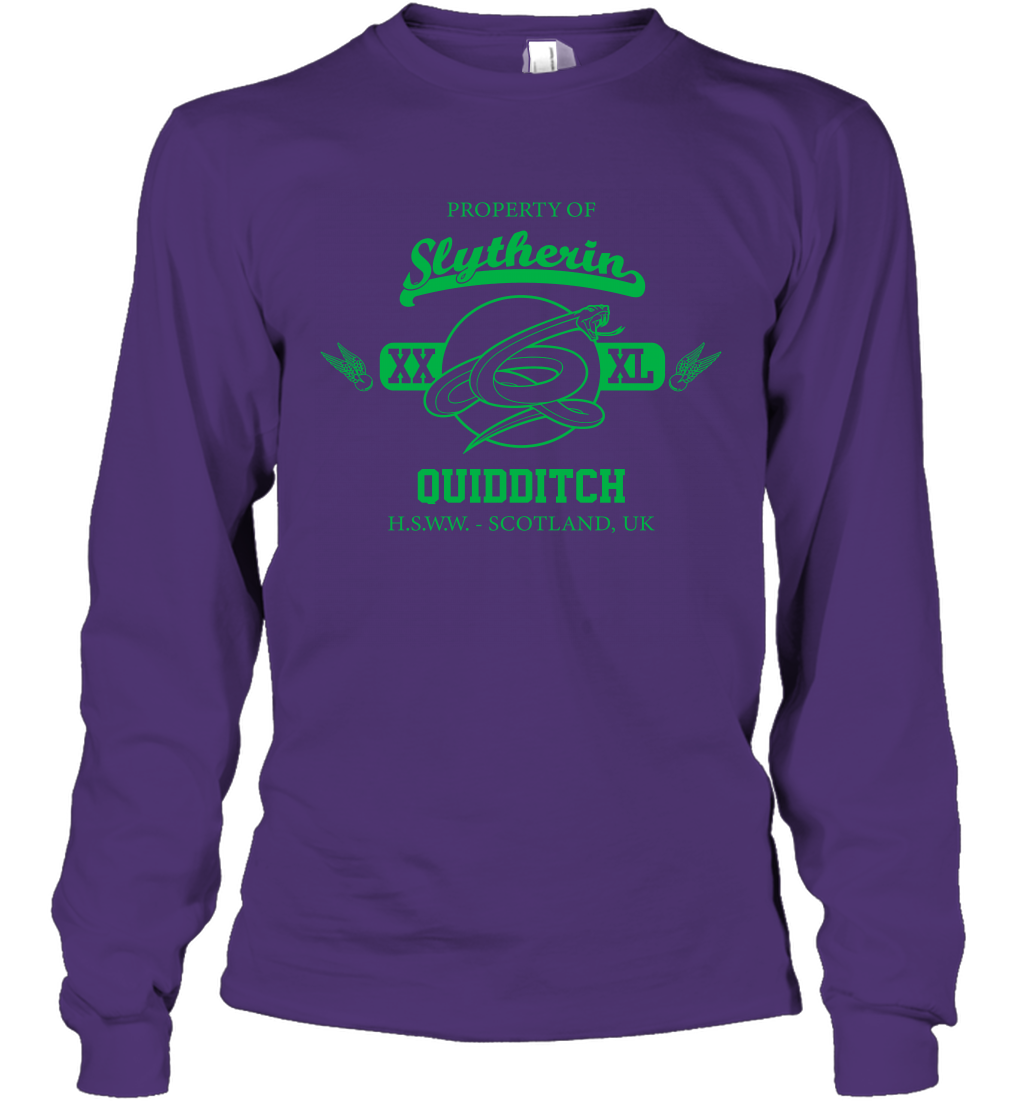 Property Of Slytherin Quidditch Harry Potter Long Sleeve T-Shirt Long Sleeve T-Shirt Purple