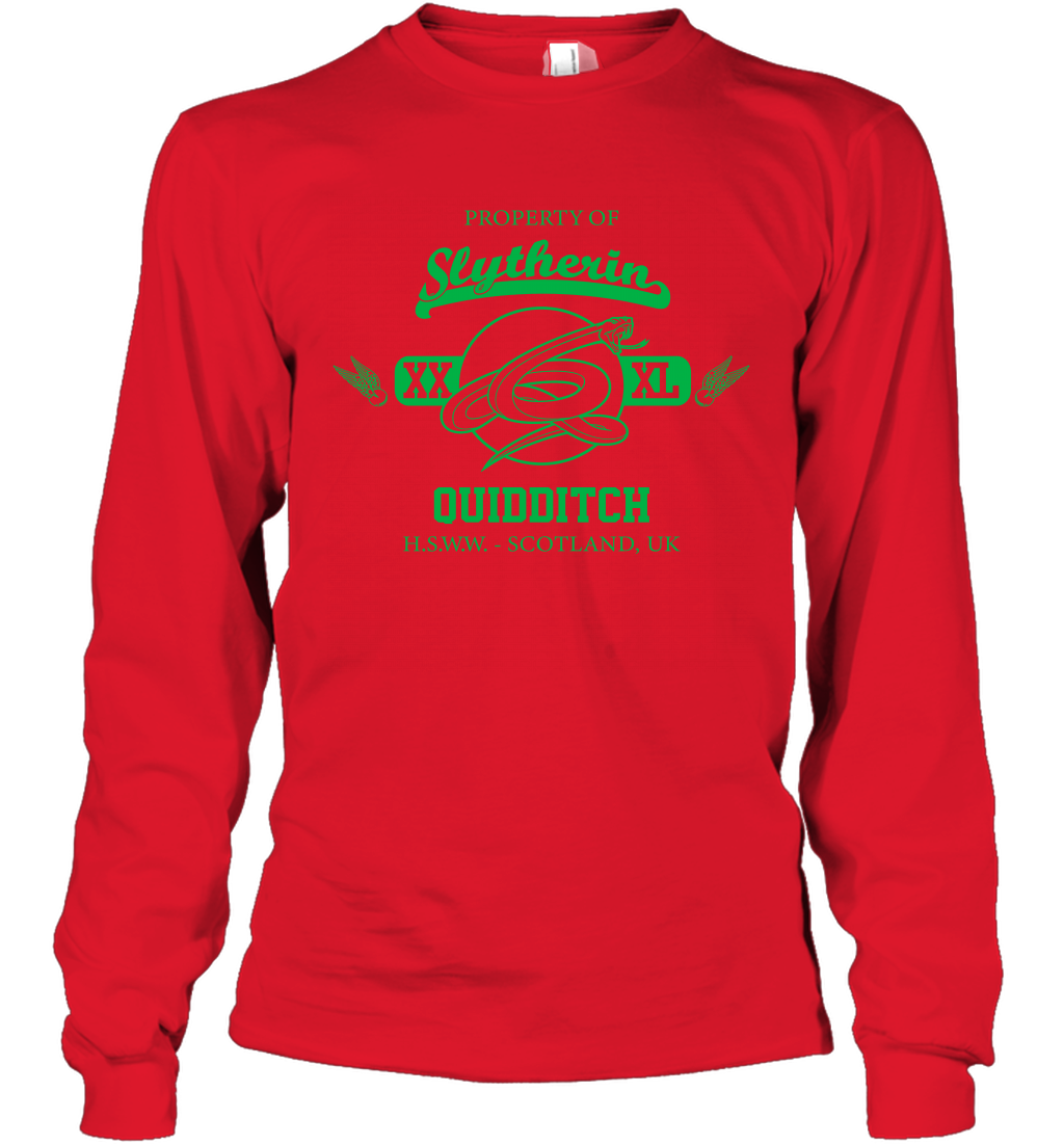 Property Of Slytherin Quidditch Harry Potter Long Sleeve T-Shirt Long Sleeve T-Shirt Red
