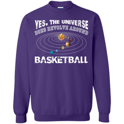Basketball T-shirt Yes The Universe Does Revolve Around Basketball Orange