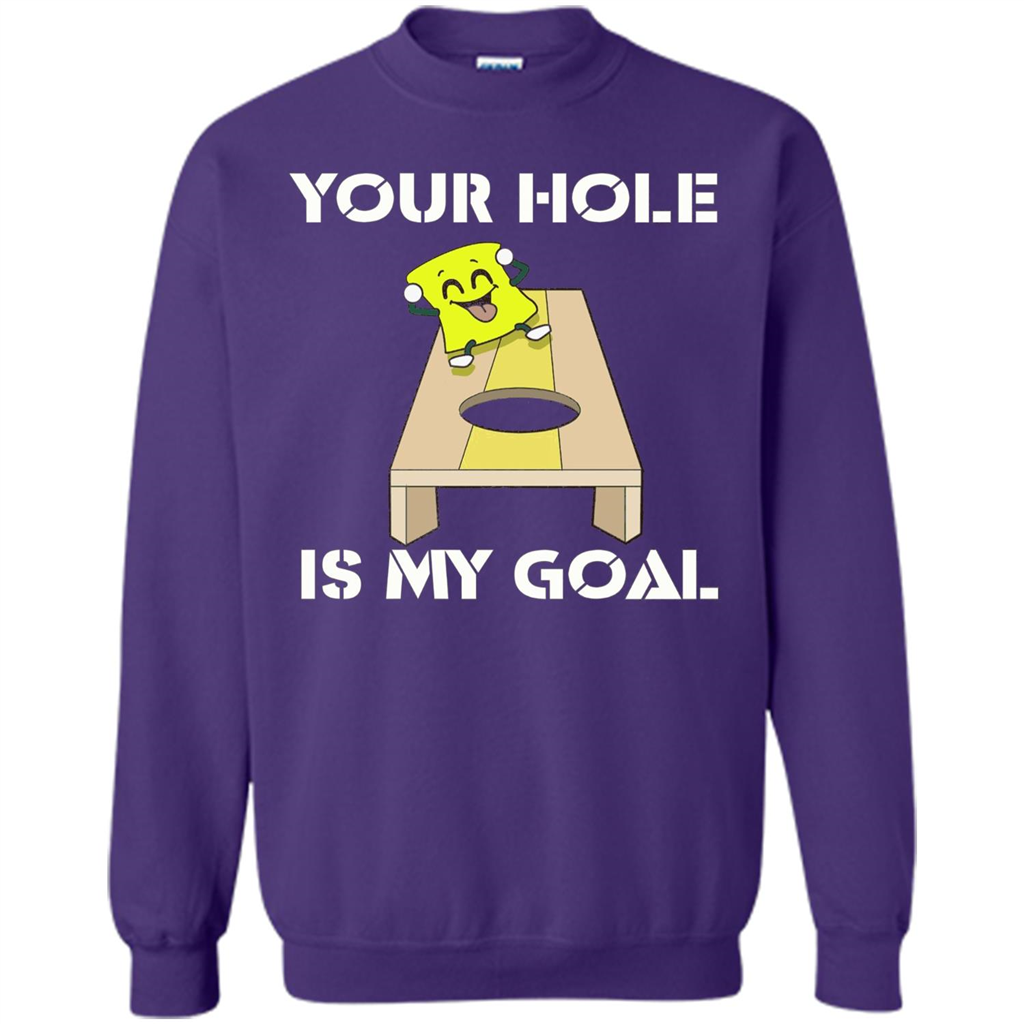 Funny Games T-shirt Your Hole is my Goal Cornhole Purple