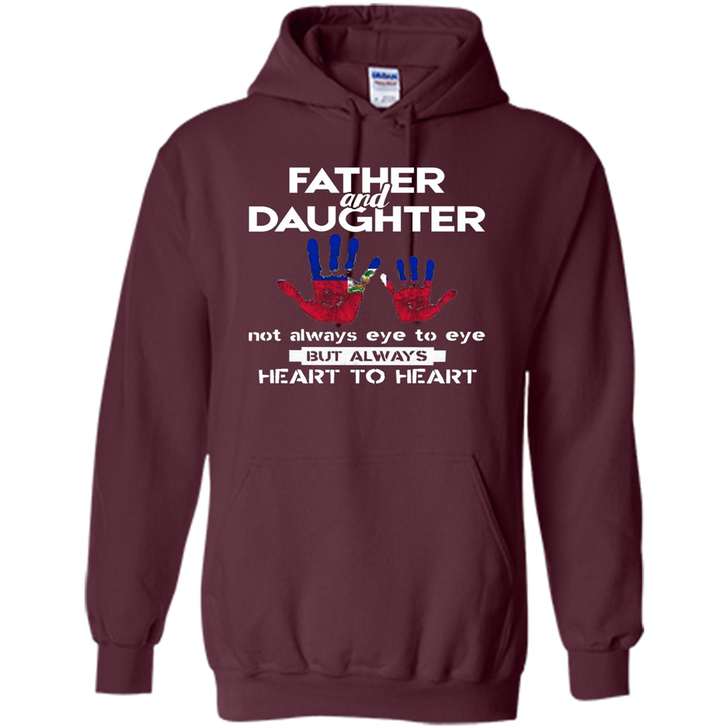 Father And Daughter Father's Day T-shirt Heart To Heart Maroon