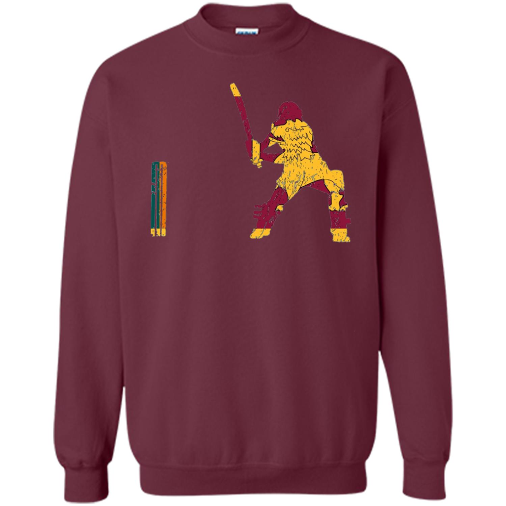 American Football T-shirt Sri Lankan Cricketer Batsman Wicket Cricket Match Maroon