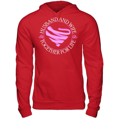 Husband And Wife Together For Life T-shirt Gildan - Pullover Hoodie Red