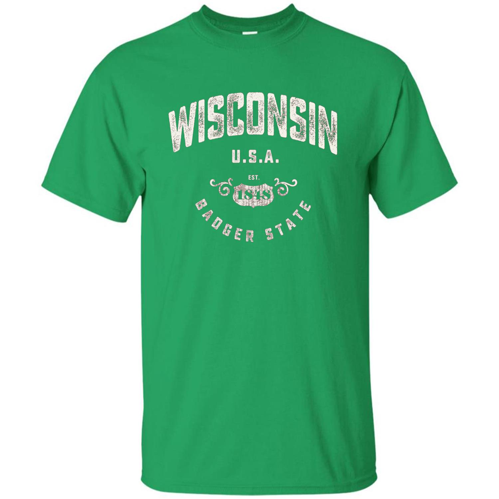 Wisconsin Badger State T-shirt Irish Green