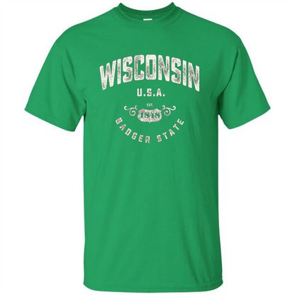Wisconsin Badger State T-shirt Irish Green
