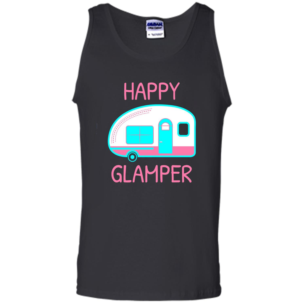 Happy Glamper - Glamping Camping Gift Idea T-Shirt Black