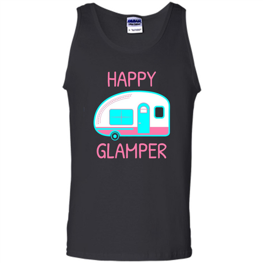 Happy Glamper - Glamping Camping Gift Idea T-Shirt Black