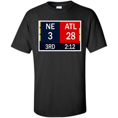 NE 3 ATL 28 Final T-shirt 2 Sides 1 Game Black
