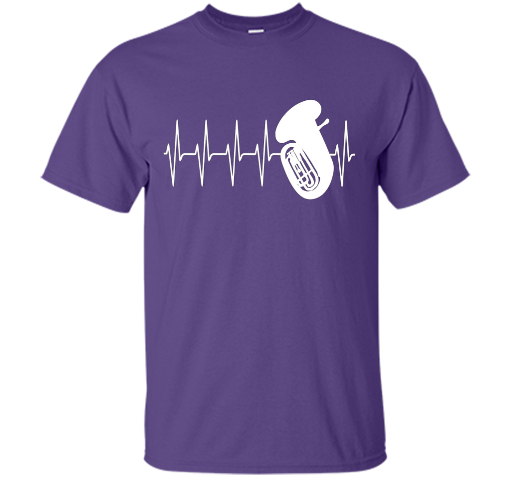 Sousaphone T-shirt Heartbeat Tube Sousaphone Purple