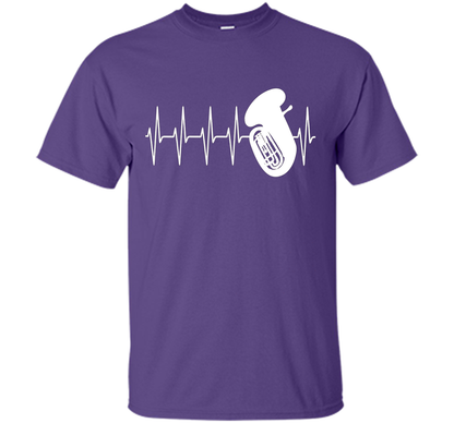 Sousaphone T-shirt Heartbeat Tube Sousaphone Purple