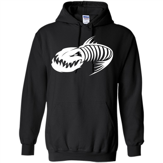 Fisherman Gift T-shirt Badass Fish Bone Skeleton Black